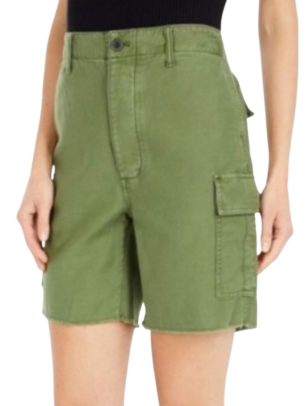 Madewell Olive Green High-Rise Button Fly Cargo Shorts (E)